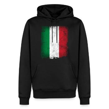 Italien Fahne Flagge Italy Italia Fußball Fan - Männer Premium Bio Hoodie - Schwarz - Vorne - Nico (187cm)