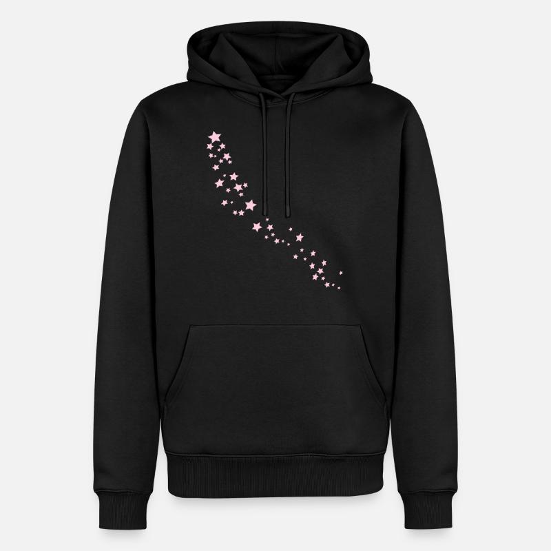 Étoile Rose - Sweat à capuche Premium bio Homme - noir