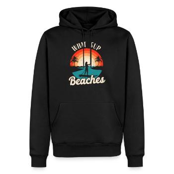 Paddleboard What Sup Beaches Girl - Männer Premium Bio Hoodie - Schwarz - Vorne - Nico (187cm)
