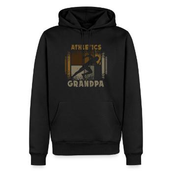 Athletics Grandpa - Sweat à capuche Premium bio Homme - noir - Devant - Nico (187cm)