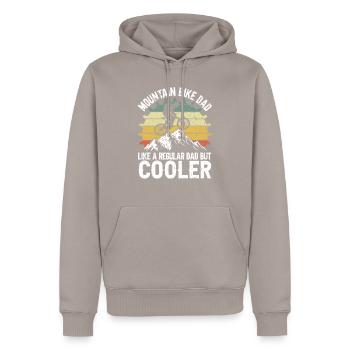 Cooler Mountainbike Papa - Sweat à capuche Premium bio Homme - taupe - Devant - Nico (187cm)