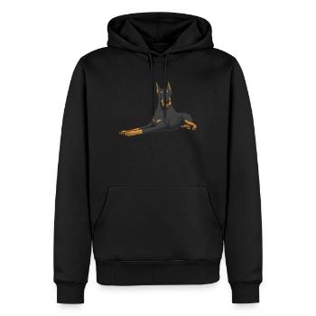 Dobermann Kupiert Hund - Männer Premium Bio Hoodie - Schwarz - Vorne - Nico (187cm)