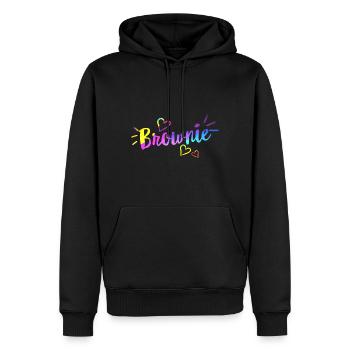 Blondie und Brownie Shirts, Brownie T-Shirts, - Männer Premium Bio Hoodie - Schwarz - Vorne - Nico (187cm)