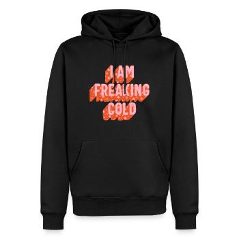 I am Freaking Cold, Winter Hate, Funny Winter - Sweat à capuche Premium bio Homme - noir - Devant - Nico (187cm)