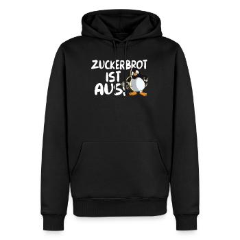 Lustiger Pinguin mit Peitsche Zuckerbrot ist aus - Männer Premium Bio Hoodie - Schwarz - Vorne - Nico (187cm)