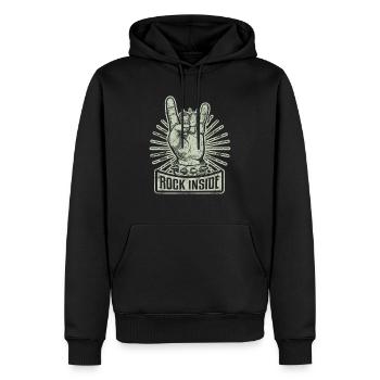 Rock & Roll Gitarren Spieler Rock and Roll - Männer Premium Bio Hoodie - Schwarz - Vorne - Nico (187cm)