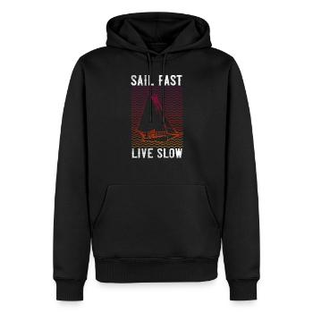 Sailing Sail Fast Live Slow - Sweat à capuche Premium bio Homme - noir - Devant - Nico (187cm)