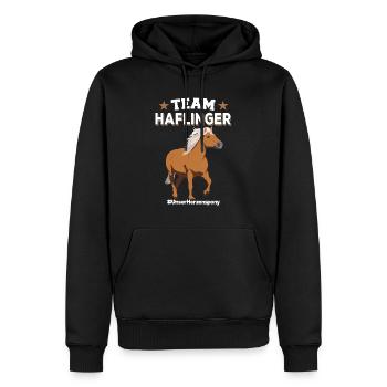 Team Haflinger Reiten Reiter Geschenk - Männer Premium Bio Hoodie - Schwarz - Vorne - Nico (187cm)