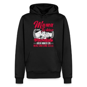 Mama Und Tochter Nicht Immer Einer Meinung - Männer Premium Bio Hoodie - Schwarz - Vorne - Nico (187cm)