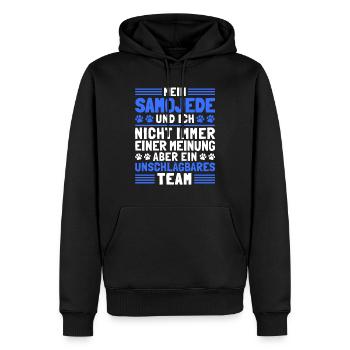 Mein Samojede und Ich Schlittenhund Samojeden - Männer Premium Bio Hoodie - Schwarz - Vorne - Nico (187cm)