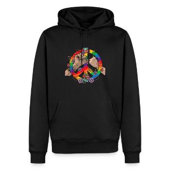 LGBT - Sweat à capuche Premium bio Homme - noir - Devant - Nico (187cm)
