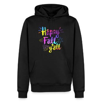 Happy Fall Y'all shirt, Happy Fall Yall Tshirt, - Men’s Premium Organic Hoodie - black - Front - Nico (187cm)