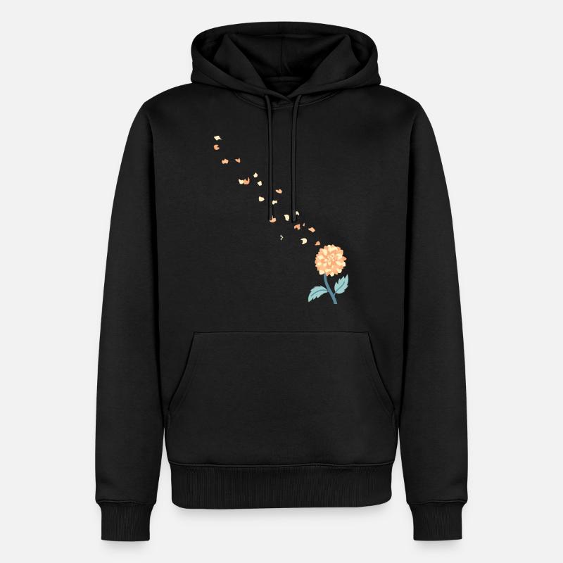 Blume - Männer Premium Bio Hoodie - Schwarz