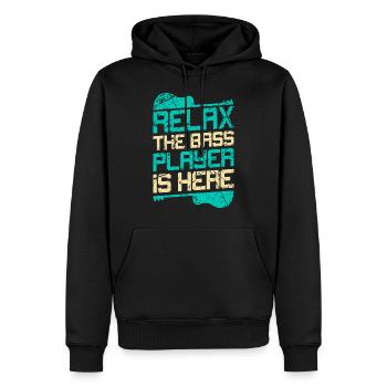 Bass Gitarrist Bassist Bass Spieler - Sweat à capuche Premium bio Homme - noir - Devant - Nico (187cm)