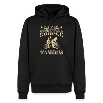 Never Understimate A Couple On A Tandem Tandem Roue - Sweat à capuche Premium bio Homme - noir - Devant - Nico (187cm)