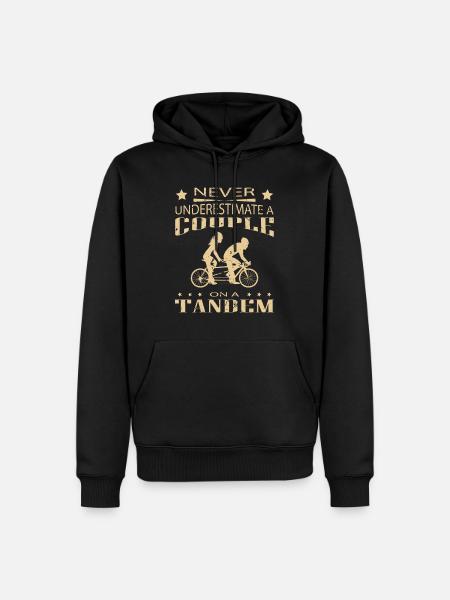 Never Underestimate A Couple On A Tandem Tandem Bike - Men’s Premium Organic Hoodie - black