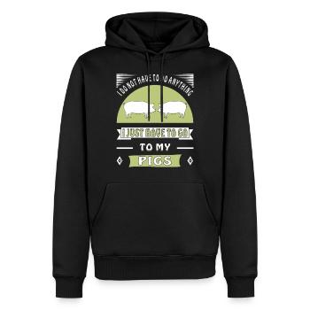 PORC - Sweat à capuche Premium bio Homme - noir - Devant - Nico (187cm)