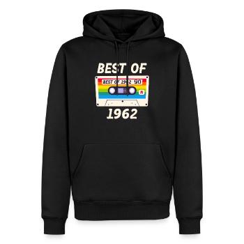 Best of 1962 Rétro Vintage Music Cassette Mixtape - Sweat à capuche Premium bio Homme - noir - Devant - Nico (187cm)