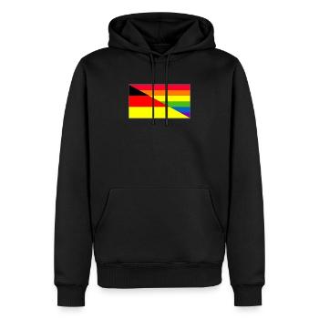 Deutschland Regenbogenflagge Fahne - Männer Premium Bio Hoodie - Schwarz - Vorne - Nico (187cm)