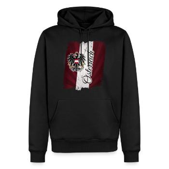 Österreich Fahne Flagge Adler Wappen - Männer Premium Bio Hoodie - Schwarz - Vorne - Nico (187cm)