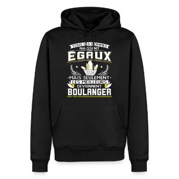 Boulanger Humour Boulangerie - Sweat à capuche Premium bio Homme - noir - Devant - Nico (187cm)