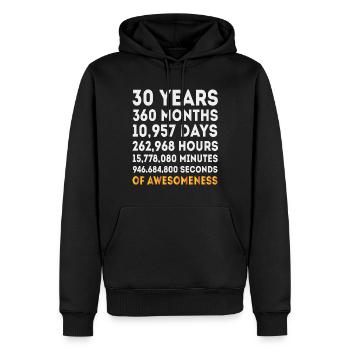 30. Geburtstagsgeschenke, 30 Jahre alter Geburtstag - Männer Premium Bio Hoodie - Schwarz - Vorne - Nico (187cm)
