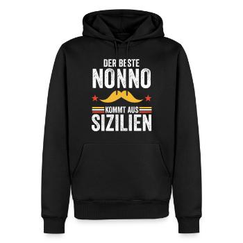 Italien Nonno Sizilien Sizilianer Geschenk - Männer Premium Bio Hoodie - Schwarz - Vorne - Nico (187cm)