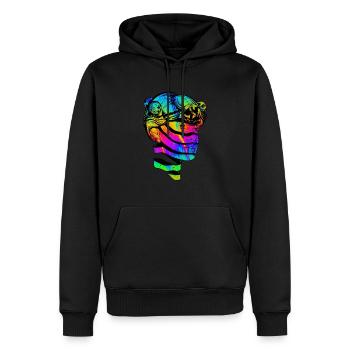 Psychedelic Psychonaut Planet Trippy Kopf Weltall - Männer Premium Bio Hoodie - Schwarz - Vorne - Nico (187cm)