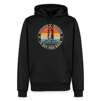Ingénieur aérospatial, assez fou pour vous faire exploser - Sweat à capuche Premium bio Homme - noir - Devant - Nico (187cm)