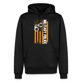 Police militaire - Sweat à capuche Premium bio Homme - noir - Devant - Nico (187cm)