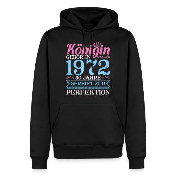 50ter 50 Königin Geboren 50. Geburtstag Frau 1972 - Männer Premium Bio Hoodie - Schwarz - Vorne - Nico (187cm)
