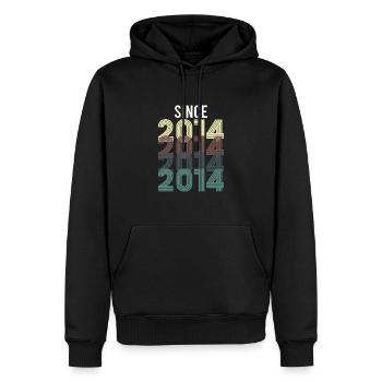 Vintage Since 2014 Anniversaire Année de naissance - Sweat à capuche Premium bio Homme - noir - Devant - Nico (187cm)
