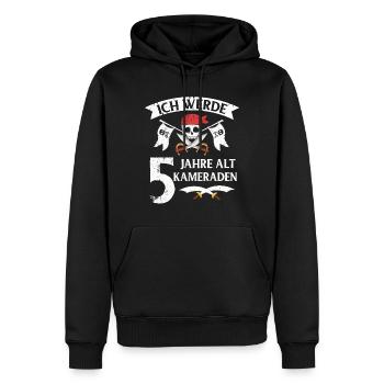 Pirat - Männer Premium Bio Hoodie - Schwarz - Vorne - Nico (187cm)