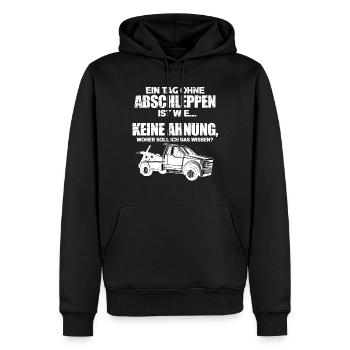 Lustiges Abschlepper Abschleppdienst LKW - Männer Premium Bio Hoodie - Schwarz - Vorne - Nico (187cm)