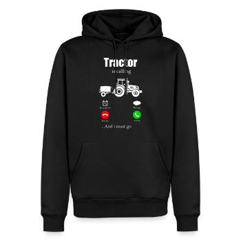 tractor - Men’s Premium Organic Hoodie - black - Front - Nico (187cm)