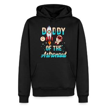 Papa de l’astronaute, Chemise de papa fusée, Espace - Sweat à capuche Premium bio Homme - noir - Devant - Nico (187cm)
