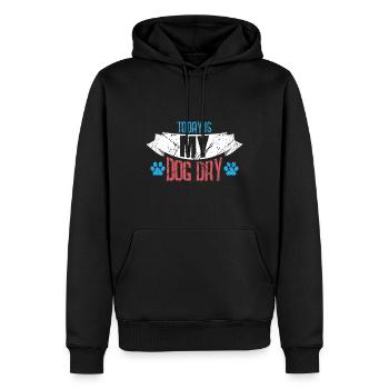 Amateur de chiens Langue canine - Sweat à capuche Premium bio Homme - noir - Devant - Nico (187cm)