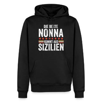Italien Nonna Sizilien Sizilianerin Geschenk - Männer Premium Bio Hoodie - Schwarz - Vorne - Nico (187cm)