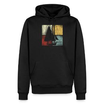 Sailing Sailboat Vintage Retro - Männer Premium Bio Hoodie - Schwarz - Vorne - Nico (187cm)