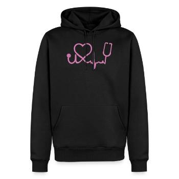 Médecin médecin infirmier - Sweat à capuche Premium bio Homme - noir - Devant - Nico (187cm)