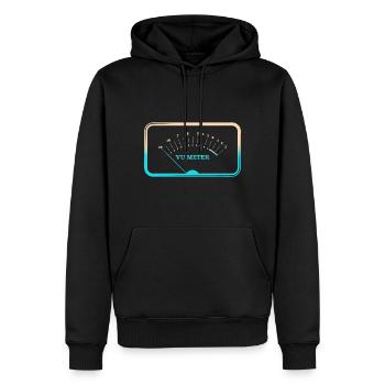 VU Meter Sound Engineer, Sound Engineer Gift - Men’s Premium Organic Hoodie - black - Front - Nico (187cm)