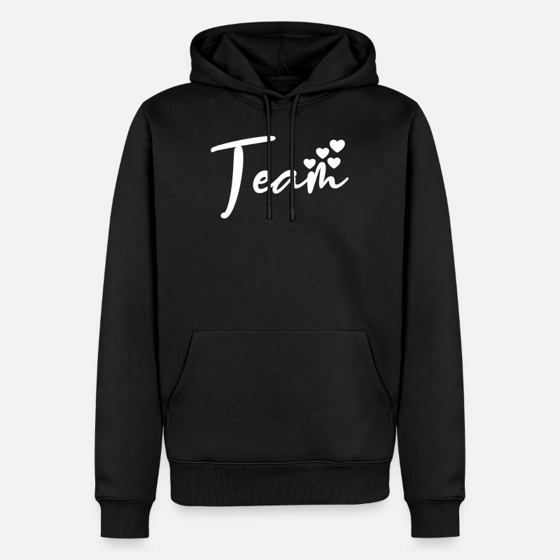 Liebe Team Herz - Männer Premium Bio Hoodie - Schwarz