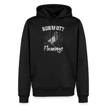 Tauben Ruhrpott Flamingo Taube Taubenzüchter - Männer Premium Bio Hoodie - Schwarz - Vorne - Nico (187cm)