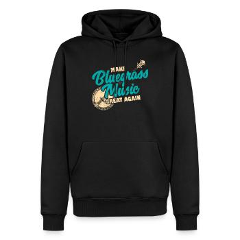 Bluegrass Banjo Gitarre - Männer Premium Bio Hoodie - Schwarz - Vorne - Nico (187cm)