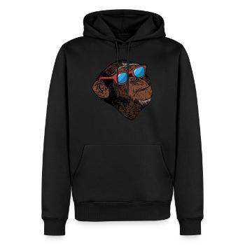Monkeys Animal Face Monkey Sunglasses Animal Motif - Men’s Premium Organic Hoodie - black - Front - Nico (187cm)