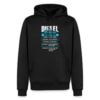 Mécanicien diesel Mécanicien Diesel Taux horaire - Sweat à capuche Premium bio Homme - noir - Devant - Nico (187cm)