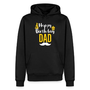 Verjaardag, Verjaardag, Verjaardag, Verjaardag, Verjaardag - Mannen Premium Bio hoodie - zwart - Voor - Nico (187cm)