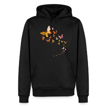Niedlicher Blumen Schmetterling - Männer Premium Bio Hoodie - Schwarz - Vorne - Nico (187cm)