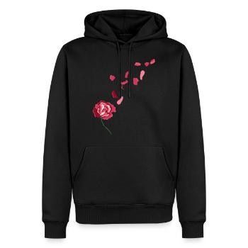 Rote Rose - Männer Premium Bio Hoodie - Schwarz - Vorne - Nico (187cm)