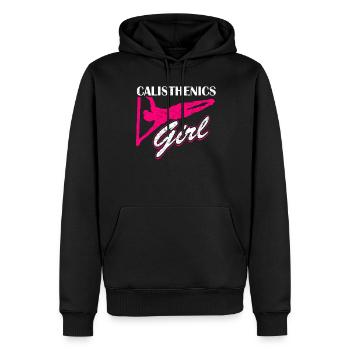 Femmes Sport Calisthenics - Sweat à capuche Premium bio Homme - noir - Devant - Nico (187cm)